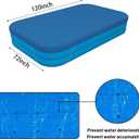 Inflatable Pool Cover for 120in x 72in Rectangle Swimming Pool, Rectangular Pool Covers, Built-in Elastic Dustproof Rainproof Foldable Above Ground Pool Cover (Blue, 120in x 72in)