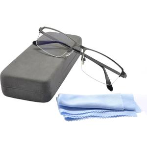 Computer Blue Light Blocking Glasses For Men Computer Gaming Glasses Metal Half Frame Clear Lens Eye Protection