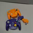 VTone Wireless Game Cube Controller, 2 Pieces 2.4G Wireless Classic Gamepad with Receiver Adapter for Wii Game Cube NGC GC (Orange and Dark Blue)