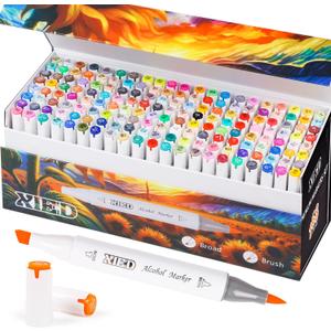 Alcohol Markers, 168 Colors Premium Markers Set, Chisel & Brush Dual Tip in Professional Coloring for Kids or Adults