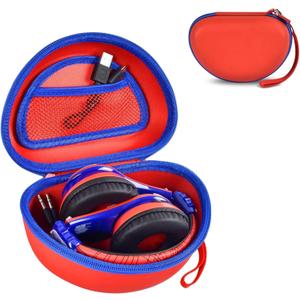 ANKHOH Case for eKids, for Beats Studio Pro, Solo3, Studio3, Solo2 Wireless Bluetooth Portable Headphones, Kids and Toddler Headband Storage Holder Bag Pouch (Box Only)-Red