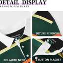 Men's Polo Shirts Long Sleeve Striped Dry Fit Casual Collared Pique Golf Polo Shirts for Mens (XL)