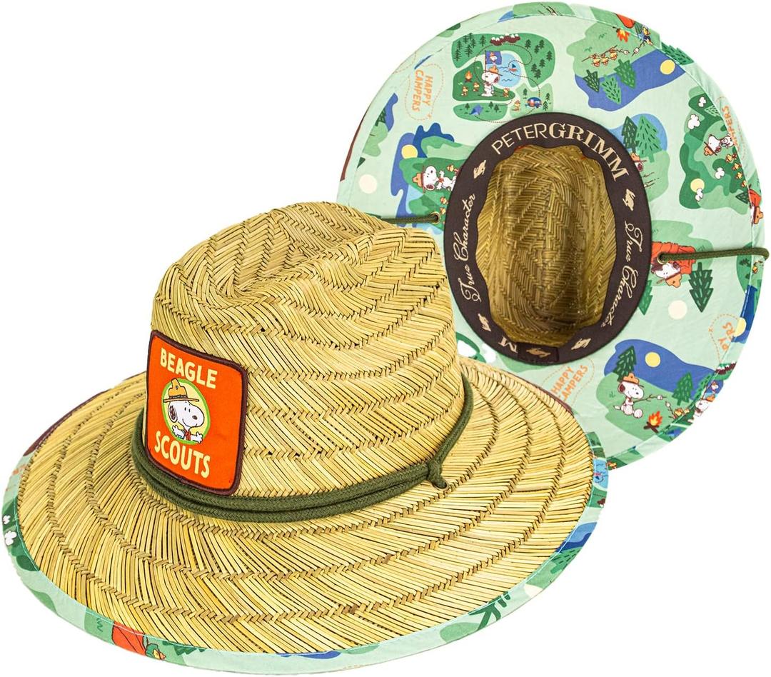 Peter Grimm Peanuts Cartoon Collection, Lifeguard Sun Protetction Straw Sun Hats
