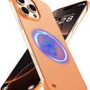 Magnetic Slim Case Fit for iPhone 16 Pro Max Phone Case 6.9"(2024) Ultra-Thin Lightweight Durable Frameless Matte Hard for MagSafe Cover Case with Pull Ring Shockproof Non Slip Rope-Orange