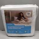 Linenspa Waterproof Mattress Protector, Queen Size Fitted Sheet Style, Breathable, Machine Washable & Dryer Safe, White
