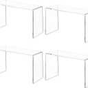 Aminigram 4 Pack Acrylic Risers Display Stands, Display Stands for Collectibles, Clear Acrylic Shelf for Show Decor Display, Toys, Cupcake (9.2 x 3 x 5 inches)