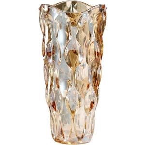 9.5" High Thickened Amber Glass Flower Vase for Home Decor, Dining Wedding Table Office Holiday Party Centerpiece Decoration