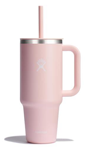 Hydro Flask 40 Oz Travel Tumbler with Handle, Lid and Straw - Insulated Stainless Steel in Trillium, Pink