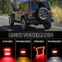 LED Tail Light Assembly for 2018-2023 Jeep Wrangler Rear Brake Stop Lamp w/o Blind Spot Replace 68434890AB Left Driver Side