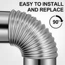Stove Pipe, 90 Degree Corrugated Elbow 3. 14in Stainless Steel Chimney Flue for Outdoor Camping Stove