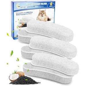 6 Pack Charcoal Pet Water Fountain Filters for W600 Dog Water Bowl Dispenser, Compatible with W600 Model, Removes Odors, Heavy Metals, and Pet Hair