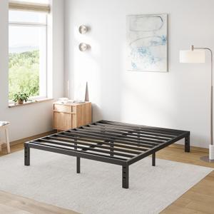 COMASACH Queen Bed Frame Heavy Duty,12" High Black Metal Platform Bed Frame,Sturdy Steel Frame,No Box Spring Needed,Noise-Free,Easy Assembly