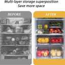 bealy 2 Pack Stackable Clear Drawer Organizer, Large Pull Out Fridge Organizers and Storage Container, Refrigerator Organizers and Storage for Fruit, Produce, Vegetables, Drinks, Snack and Food