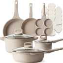CAROTE 13pcs Pots and Pans Set Non Stick, Taupe Nonstick Cookware Set, Frying pans with lids, Kitchen Essentials Pot and Pan, Induction Cookware