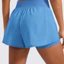 CRZ YOGA 2 in 1 Double Layer Running Shorts 3" Party, Blue, Medium