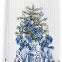 GWFSJYU Chinoiserie Dachshund Kitchen Towels, Christmas Blue Dachshunds Dish Tea Towels, Dachshund Gifts for Women, Winter Christmas Weiner Dog Decorative Hand Towel for Bathroom Kitchen, 16x24