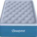 Beautyrest Comfort Plus, Twin Size Air Mattress with Built-in Pump, Raised Inflatable Bed, Cooling Vent Topper, Puncture-Resistant Vinyl, 700lb Support, Guest and Camping Airbed