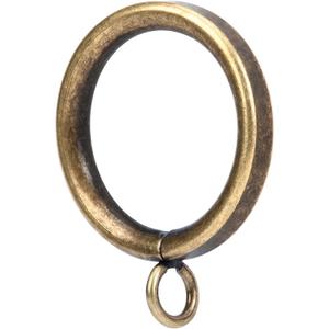 24Pcs 1.26-Inch Inner Diameter Metal Curtain Rings with Eyelets Half Circle Thick Wire Fits Up to 1.0 Inch Rod (Antique Brass-24pcs)