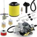 Carburetor Gas Fuel Tank Petcock Air Filter For Honda Fourtrax Recon TRX250 TRX250TE 2002-2014 Fourtrax Recon TRX250TM 2002-2007 Recon TRX250 1997-2000 16100-HM8-B01 17254-HM8-000 16950-HN7-003