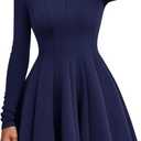 PRETTYGARDEN Fall Dresses for Women Elegant Classy 2026 Casual Long Sleeve Swing A Line Ruffle Short Homecoming Party Dress (Medium)