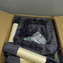 Feandrea Cat Tree, 45.3-Inch Cat Tower, Plush Condo with Scratching Post, Ramp, Perch, Spacious Cave, for Small Space, Smoky Gray UPCT141G01