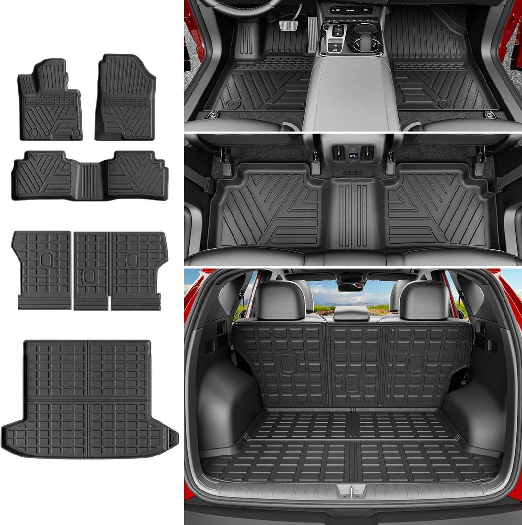powoq Floor Mat Compatible with 2022 2023 2024 2025 2026 Hyundai Tucson Trunk Mat Backrest Mat TPE Cargo Liner Replacement for 2022-2026 Hyundai Tucson Accessories