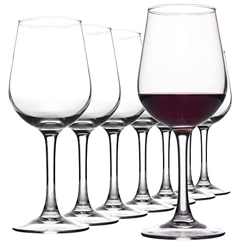 FAWLES Fully Tempered Wine Glasses, Shock Resistant Wine Glass Set for Red or White Wine, Dishwasher Safe Stem Glasses for Restaurants, Bars, Home (Set of 8, 15.5 oz)