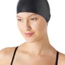 Amazon Basics Silicone Swim Cap (Black)