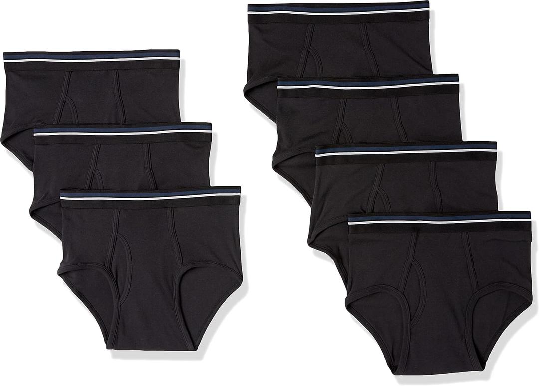 Amazon Essentials Men's Cotton Tag-Free Breathable Briefs Underwear, Multipacks (X-Large, Black)