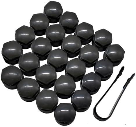 XUKEY Wheel Center Caps for Audi: 20pcs 25mm Wheel Hub Lug Nut Bolt Caps Designed for Audi A1 A2 A3 A4 A5 A6 A7 A8 Q3 Q5 TT S3 S5 S6 S8 RS3 RS4 RS5 RS6 R8 with 4 Locking Caps + Removal Tool (Black)