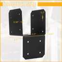 2 Pcs Black Caps Tie Brackets, 4x4 Post Cap Tie Carbon Steel Post Bracket Anchor Connector Support for Post to Wood Deck