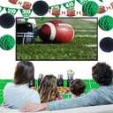 Football Party Decorations Banner Tablecloth and Pom Poms for Football Parties Decor