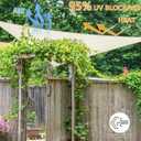 16'x16'x16' Triangle Sun Shade Sail, Permeable Shade Sails HDPE UV Block Sunshade Outdoor Patio Canopy Sun Cover for Backyard, Garden, Porch, Cream