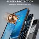 Miracase for iPhone 17 Pro Case with 360 Spin Magnetic Stand, Full-Body Phone Case with Built-in Glass Screen Protector & Camera Control, Drop Proof iPhone 17 Pro Cover, Black