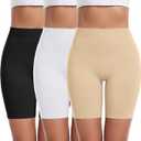 3 Pack Slip Shorts for Women Under Dress Comfortable Smooth Boyshorts Panties Biker Shorts M