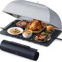 Zarler Warming Mat for Food with Insulated Cover, Food Warming Mat with 7 Temperature Modes and 6 Timer Settings, Electric Warming Tray Surface Heating, Foldable Warming Trays for Buffets Christmas (Black)