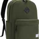 Kasqo Backpack for Women Men,Classic Lightweight Water-Resistant Bookbag for Teen Girls Boys,Travel School Casual Daypack (Army Green)