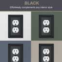 Decorative Framed Design Switch Plates Outlet Covers, Duable Metal Wall Plates (Black/1 Duplex 4 Pack)