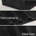 FINETOO Cotton Underwear for Women High Waisted Ribbed Full Coverage Briefs Soft Breathable Moisture Wicking Panties 6 Pack (Black, M)