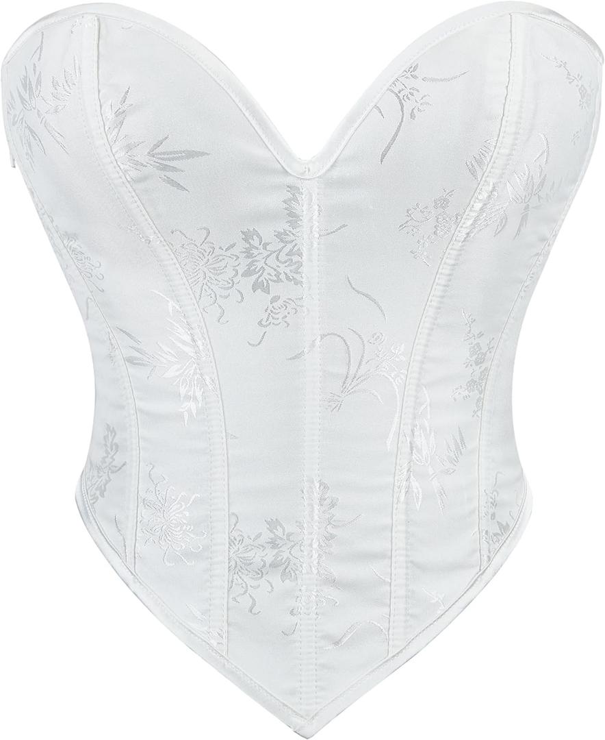 Alivila.Y Fashion Womens Sexy Vintage Renaissance Corset Bustier Lingerie (XX-Large, White Floral)