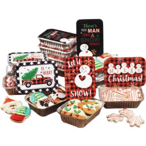 2 x GIA'SKITCHEN Disposable Aluminum Pans with Lids, 24 Piece, Set of 12 - Heavy Duty Foil Pans with Lids Perfect for Leftovers, Holiday Treats, Gift Giving - Assorted Snowman Rectangular