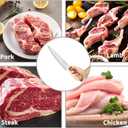 8 inch Chef Knife, Razor Sharp Kitchen Knife with Protective Knife Sheath, Razor Sharp Slicing Knife with Ergonomic Handle, German Stainless Steel, Dishwasher Safe (Brown Color)