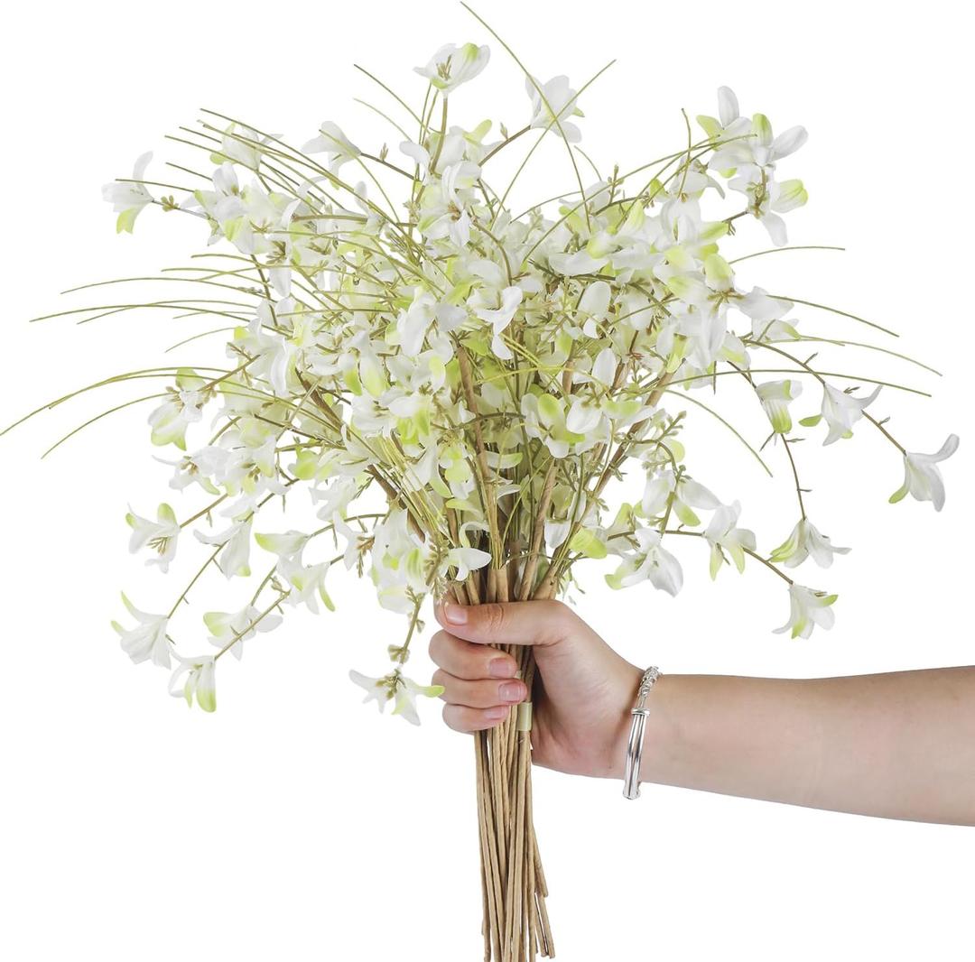 16" 24pcs Rustic Spring Summer Fall Blooming Cherry Wild Flowers Decorations for Crafts or vase, Farmhouse Home Wedding Centerpieces Bouquets Decors - Cream Green 16" 24pcs Rustic Spring Summer Fall Blooming Cherry Wild Flowers Decorations for Crafts or vase, Farmhouse Home Wedding Centerpieces Bouquets Decors - Cream Green