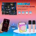 EFAILY Karaoke Machine for Kids, Christmas Birthday Gifts Toys Portable Bluetooth Speaker with 2 Wireless Microphones, Mini Karaoke Machine with LED Light for 4-12+ Years Old (Pink)