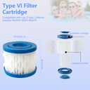 8 Pack Type VI Spa and Hot Tub Filter Replacement Cartridge for Lay-Z-Spa, Coleman SaluSpa 90352E 58323 90427E, Detachable Pool Filter Cartridge, Inflatable Hot Tub Filters Replacements