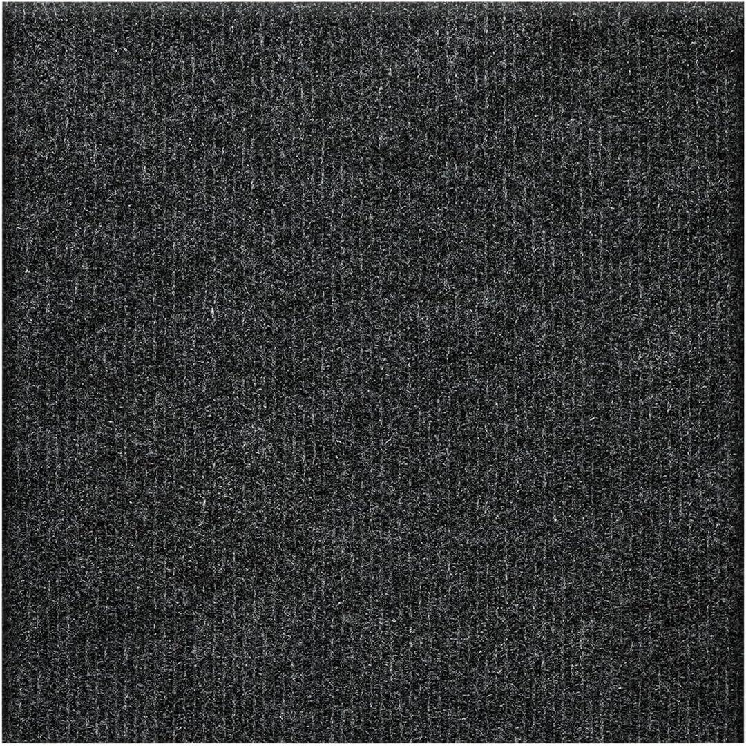 WAPANE Self Adhesive Carpet Floor Peel Tile Square 20 Pcs Peel and Stick Carpet Tiles for Kitchen Bedrooms Indoor Outdoor Dark Grey