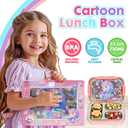 Stainless Steel Bento Lunch Box for Kids, 710ml/23.5oz BPA-Free Leak-Proof Food Containers with 3 Compartments, Back to School Students Daycare Lunches Snack Container Size for Ages 3-7