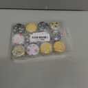 Rarapop 24 Pack Reusable Mini Round Tinplate Candle Tin Jars with Lids, 20ml Small Flower Travel Tin Cans Refillable Empty Container Bottle for Lip Balm, Salve, Eye Shadow, Powder