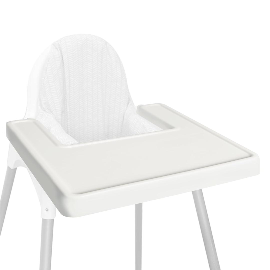 Baby High Chair Tray Compatible with IKEA Antilop High Chair Baby Dining Feeding Tray for Toddler - Made with Food-Safe Plastic (BPA BPS BPF Lead and Phthalate Free) - White