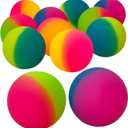 Bedwina Jumbo Super Bouncy Balls - (Pack of 12) 2.35 Inch Balls for Kids in Bright Assorted Multi Colors for Birthday Party Favors and Carnival Prizes in Bulk